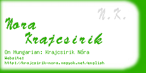nora krajcsirik business card